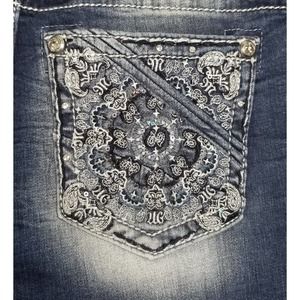 *NWT* Miss Me Mid Rise Boot Bootcut Slim Fit Jeans Rare Embroidered, 30x34
